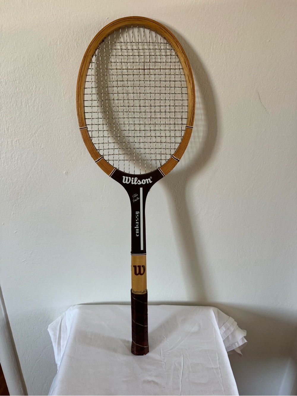 Wilson Brown and Tan Wooden Tennis Racquet
